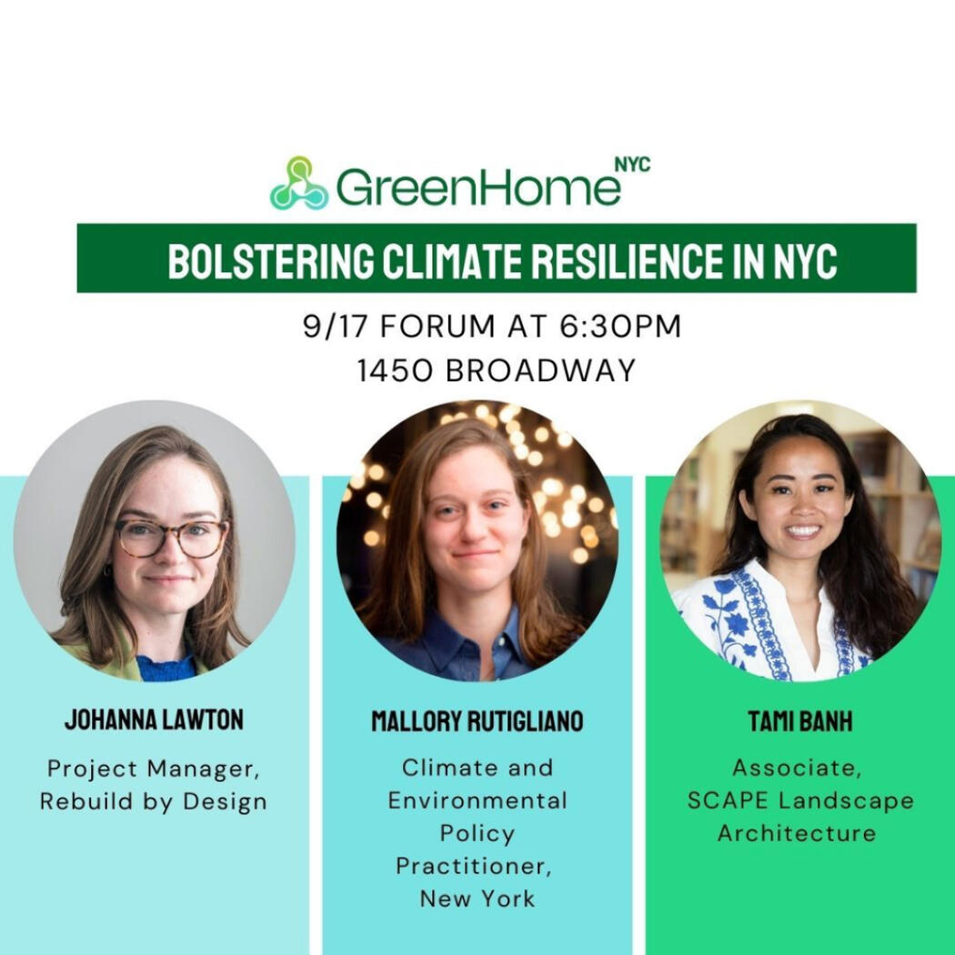 GreenHomeNYC Forum on Bolstering Climate Resilience in NYC