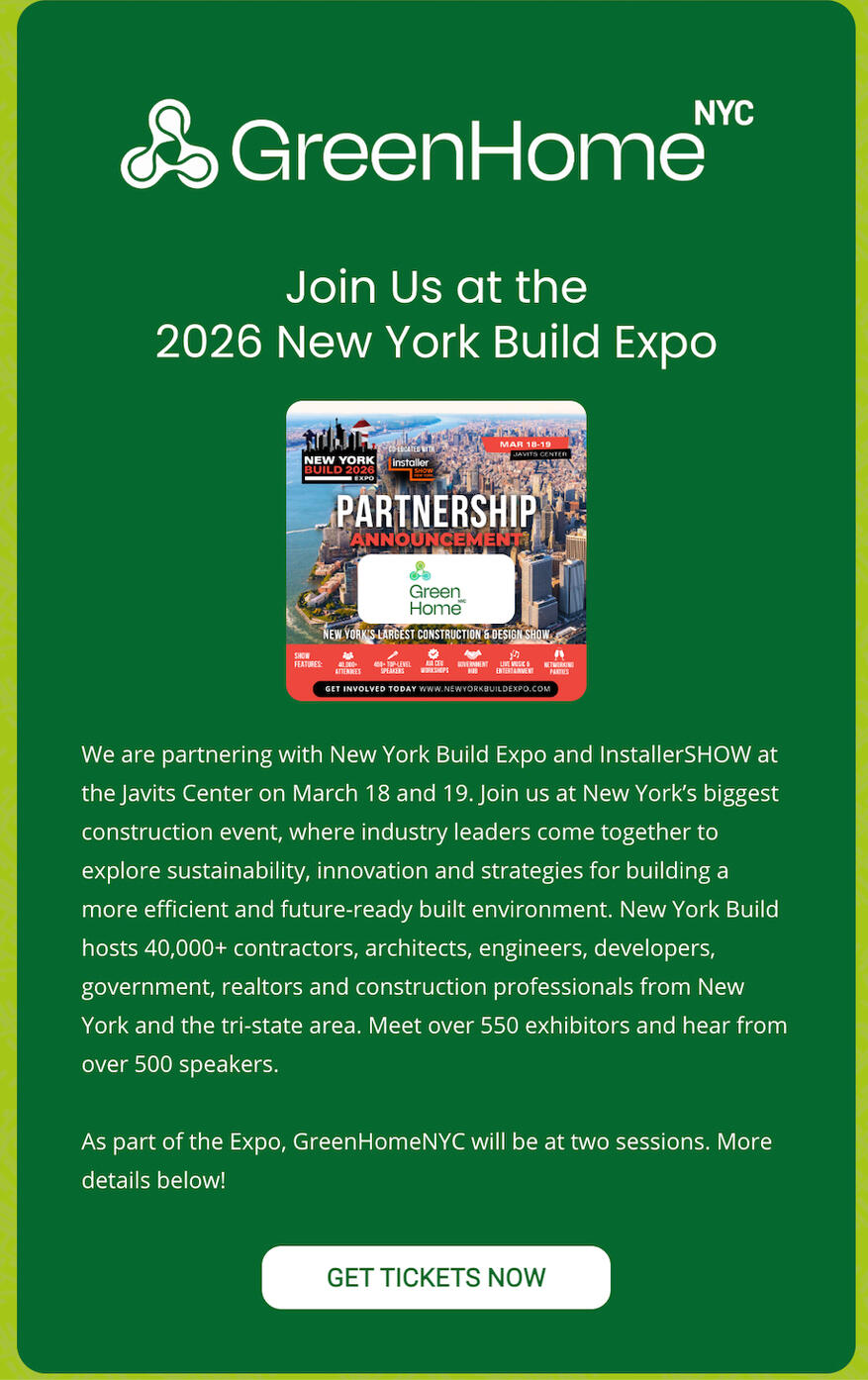 GreenHomeNYC Newsletter
